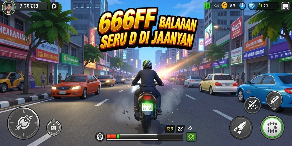 Screenshot gameplay <strong>666FF</strong> saat balapan penuh aksi di lintasan yang menantang.