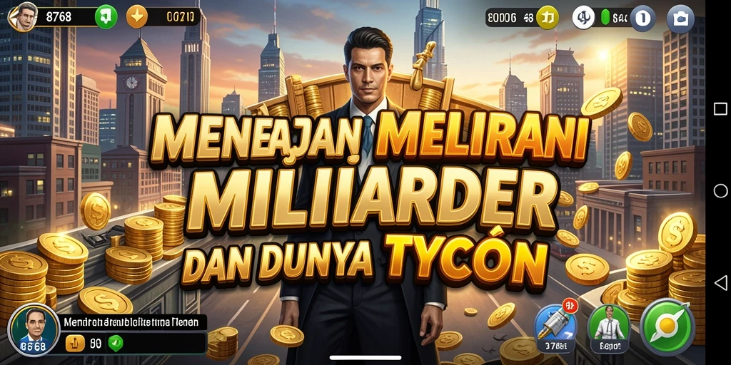 Tampilan gameplay menegangkan dalam dunia Tycoon yang mengasyikkan.