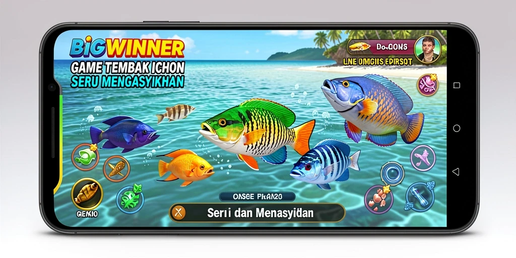 Tampilan gameplay seru di BIGWINNER dengan aksi tembak ikan.