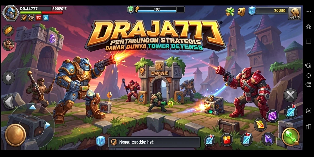 DRAJA777 menampilkan gameplay Tower Defense yang seru dan menantang.