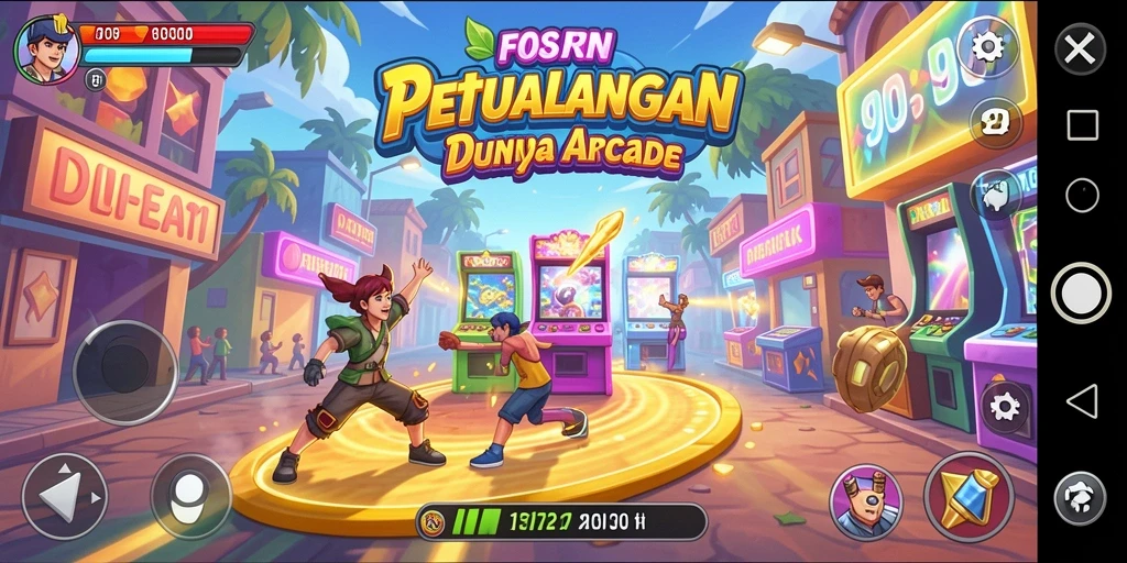 Screenshot F08 menampilkan serunya gameplay arcade yang menantang.