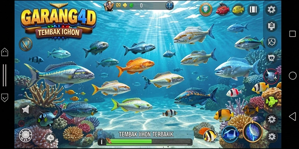 Screenshot gameplay GARANG4D menampilkan aksi tembak ikan yang seru.