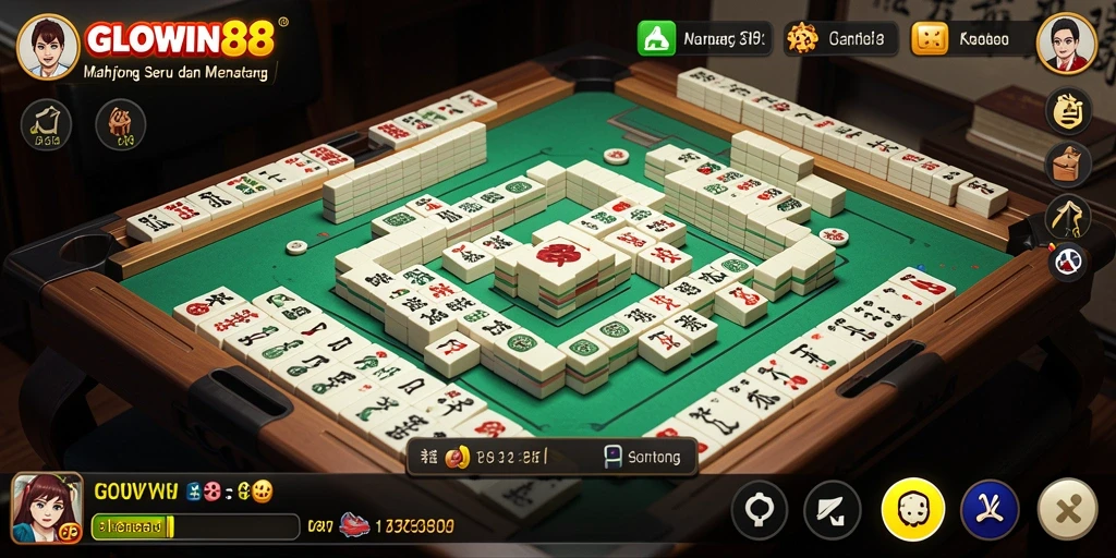 Tampilan menarik dari gameplay Mahjong di GLOWIN88 dengan visual yang menawan.