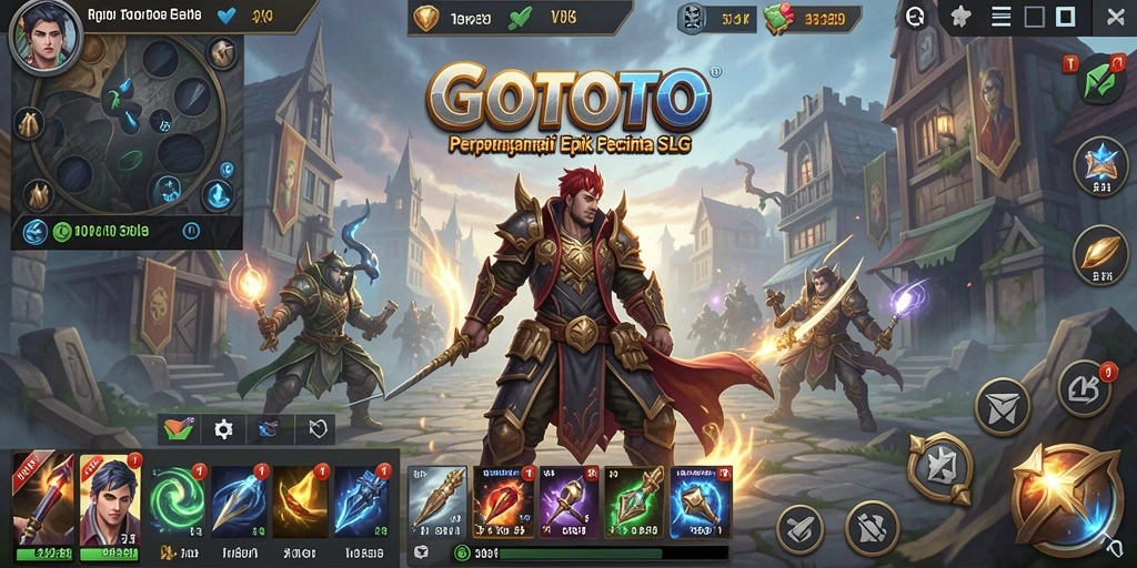 Screenshot gameplay GOTOTO yang menunjukkan strategi dan pertarungan yang mendebarkan.