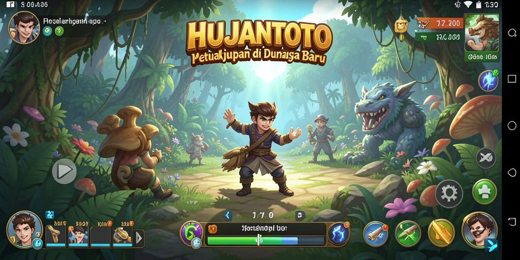 Tampilan gameplay HUJANTOTO dengan pemandangan menakjubkan dan aksi seru.