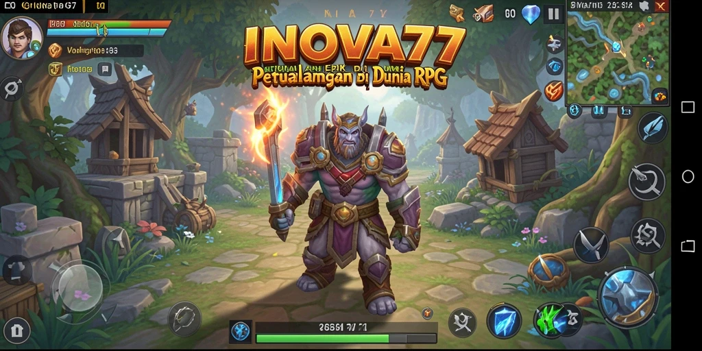 Tampilan gameplay INOVA77 menampilkan pertempuran epik dan karakter yang dinamis.