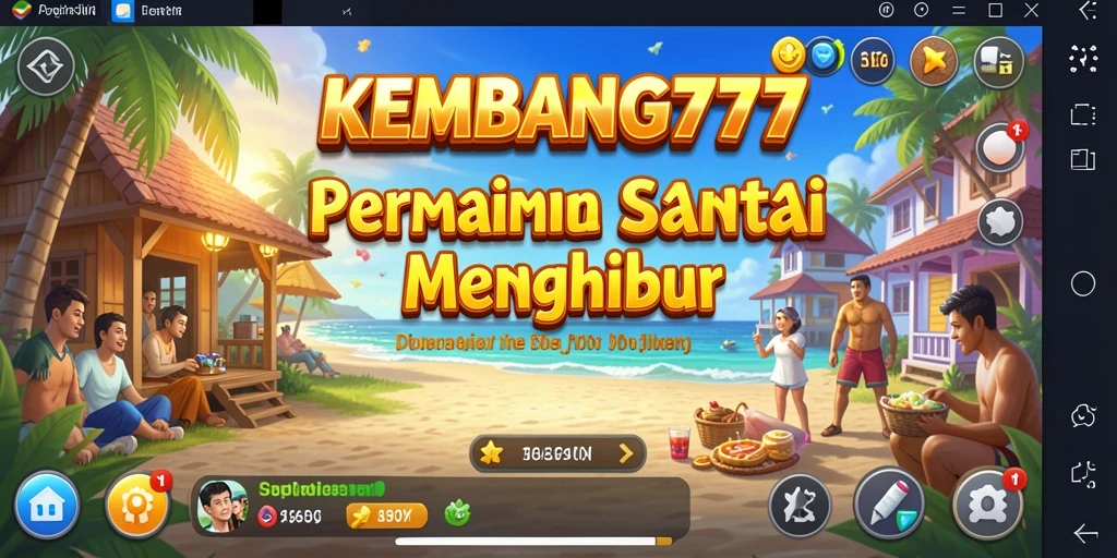 Tampilan gameplay KEMBANG777 yang cerah dan menghibur.