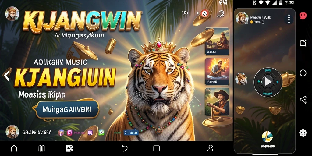 Screenshot gameplay KIJANGWIN yang menampilkan antarmuka musik yang menarik.