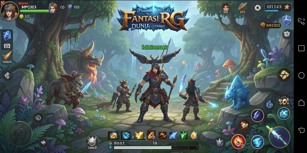 Screenshot MPO303 menampilkan aksi pertempuran yang seru dalam dunia RPG.