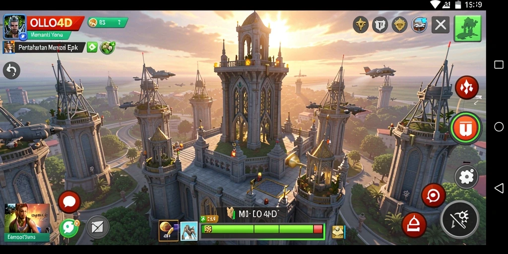 Screenshot OLLO4D menampilkan aksi seru dalam permainan Tower Defense.