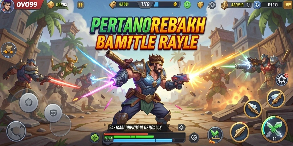 Screenshot OVO99 menunjukkan aksi seru dalam permainan Battle Royale.