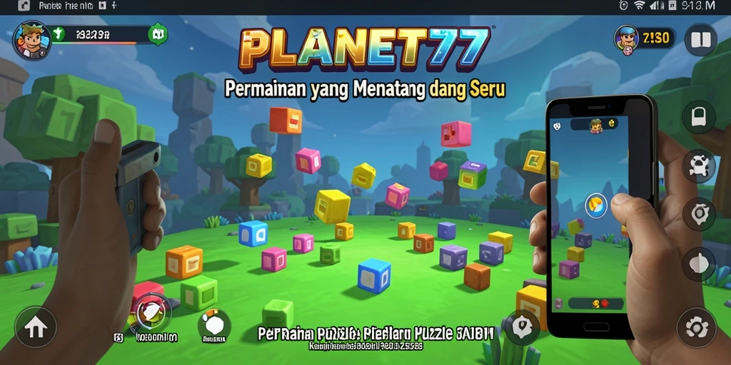 Screenshot PLANET77 menampilkan gameplay puzzle yang seru dan menantang.