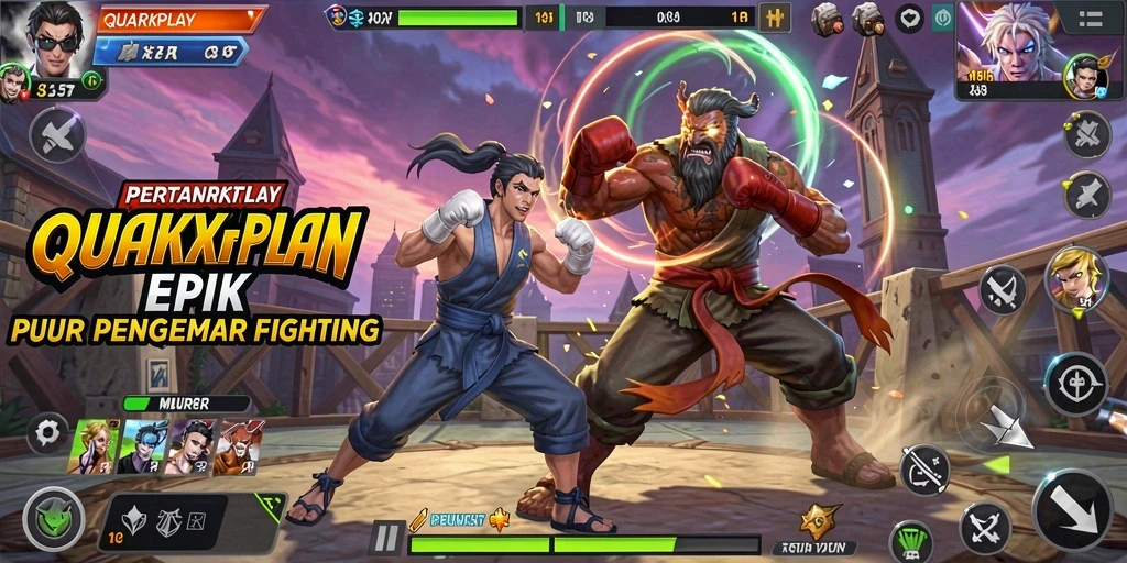 Tampilan aksi pertarungan seru di dalam QUARKPLAY.