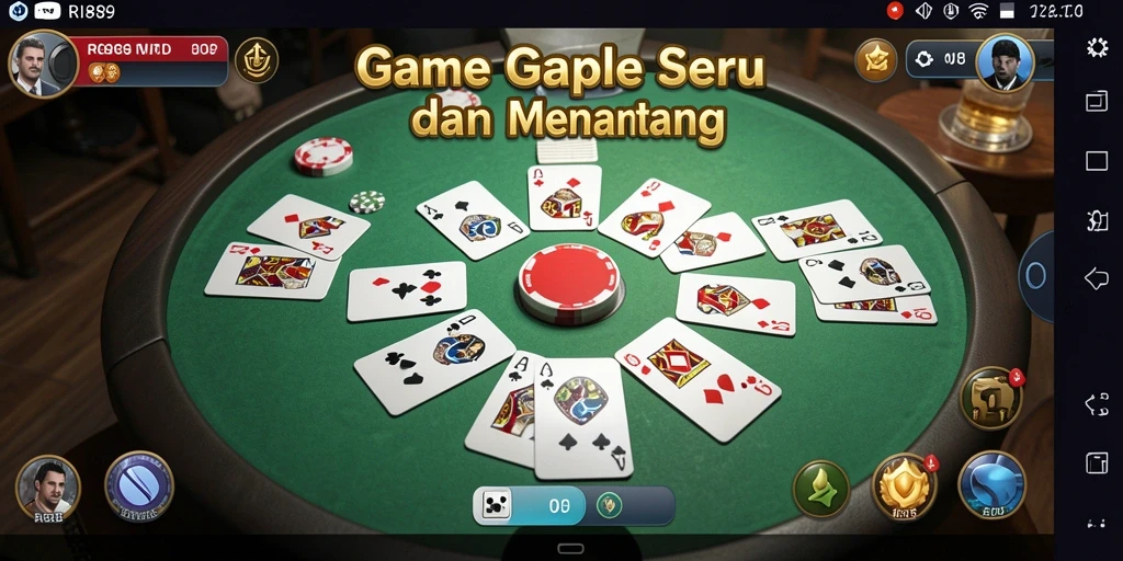 Tampilan gameplay seru dari RI889 dengan fitur Gaple.