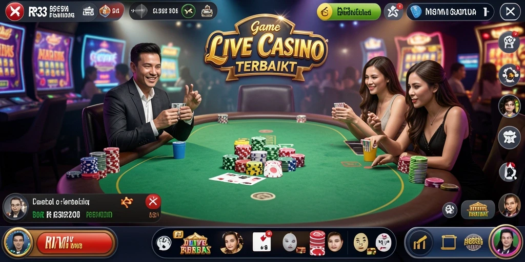 Tampilan gameplay Live Casino yang menarik dan interaktif di RR33.