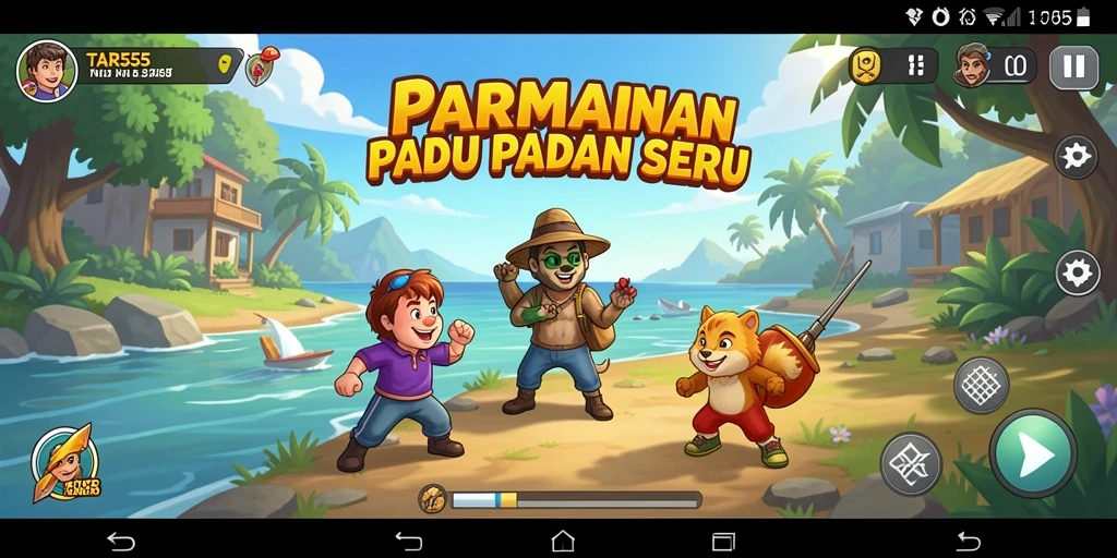 Tangkapan layar gameplay TAR555 yang menampilkan aksi Match-3 seru dan penuh warna.